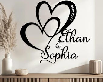 Personalized Wedding Gift for Couple, Custom Infinity Sign Wedding Date Sign, Metal Engagement Gift, Anniversary Gift, Bridal Shower Gift
