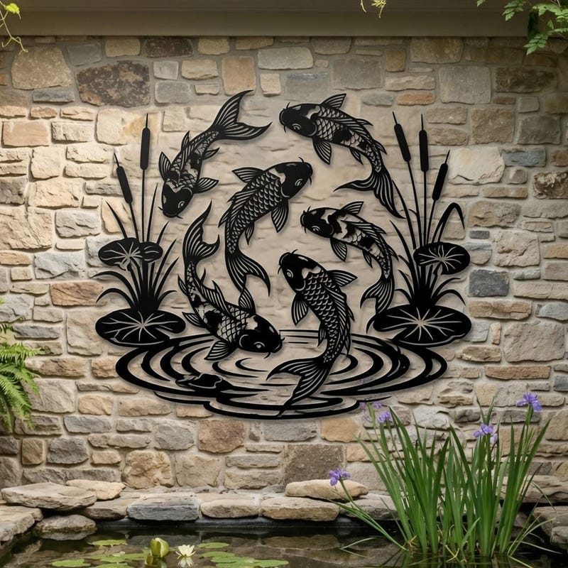 Zen Fish Design Koi Fish Decor Wall - Etsy