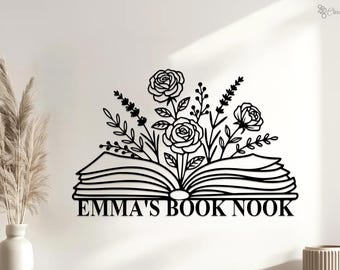 Gepersonaliseerde bibliotheekbord, aangepast decor boekenhoek, leeszaal teken leraar geschenken boekenplank teken boekenliefhebber cadeau leraar cadeau voor haar