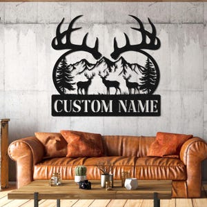 Custom Deer Hunting Metal Sign, Personalized Deer Name Sign, Deer Hunting Sign, Dad Gift Deer Hunter Gift , Deer Wall Hanging, Birthday Gift