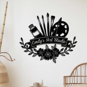 Custom Art Studio Sign, Painter Gift & Studio Decor, Personalized Painter Studio Sign, Gift for Artist, Art Lover Gift, Artist Studio Sign
