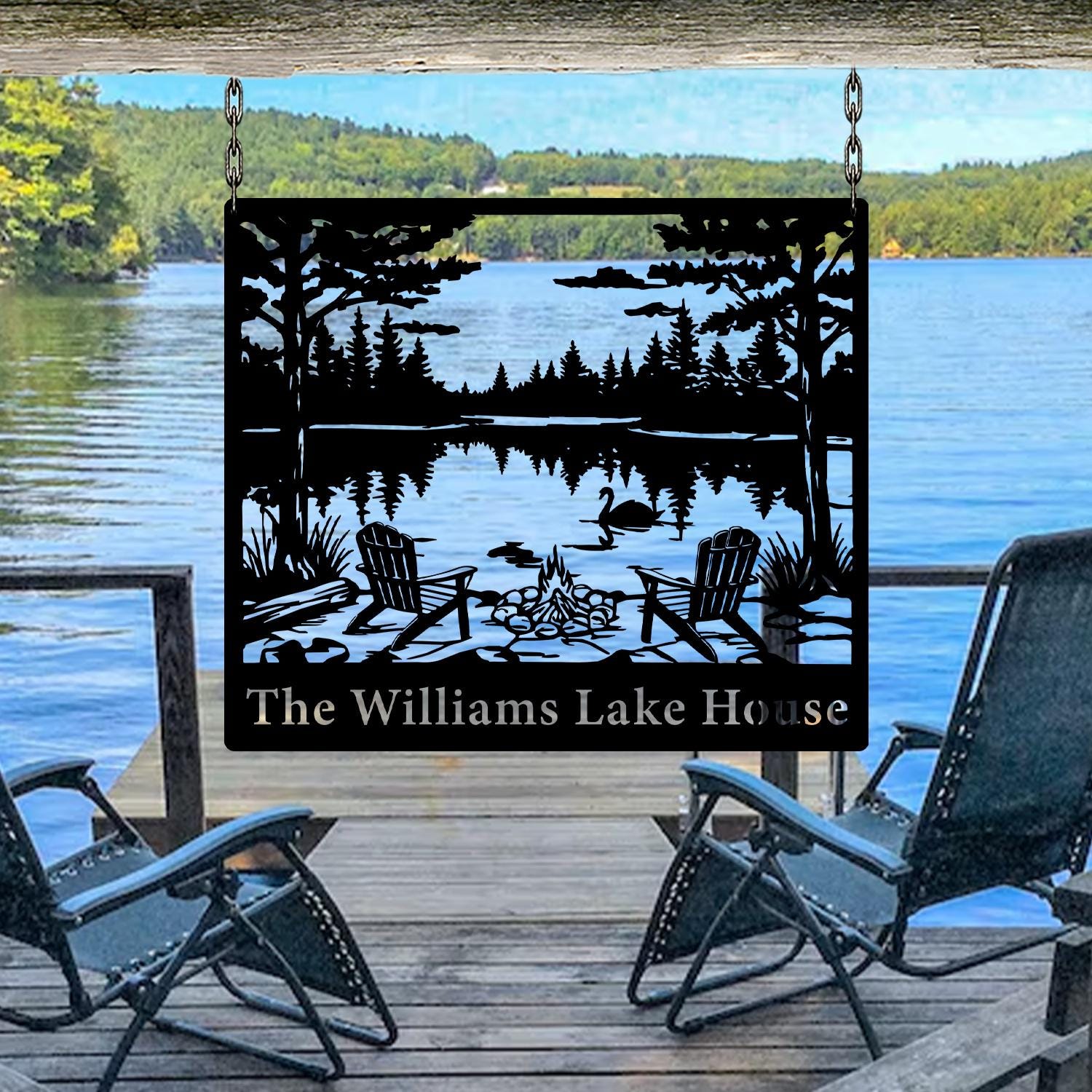 Custom Lake house Metal Wall Sign Art, Farmhouse Gift, Mountain House Sign, Family Name Sign, Last Name Metal, Wall Hanging, Indoor Outdoor