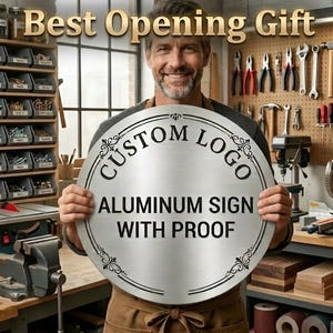Custom Metal Sign with Logo, Personalized Office Decor, Custom Outdoor Sign, Any Shape Sign, Aluminum Sign, Business Logo Opening Gifts
