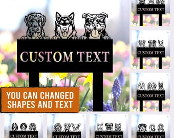 Personalized Dog Name Metal Sign, Dog Lover Gift, Sympathy Gift, Dog Breed Metal Garden, Pet memorial sign, Dog name sign, Pet gift,Mom Gift