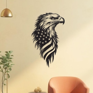 US Flag Eagle Metal Sign, Eagle Wall Art, Garage Sign 4th of July Gift, Bald Eagle Sign, Patriotic Wall Art, Man Cave Sign, Veteran Gift