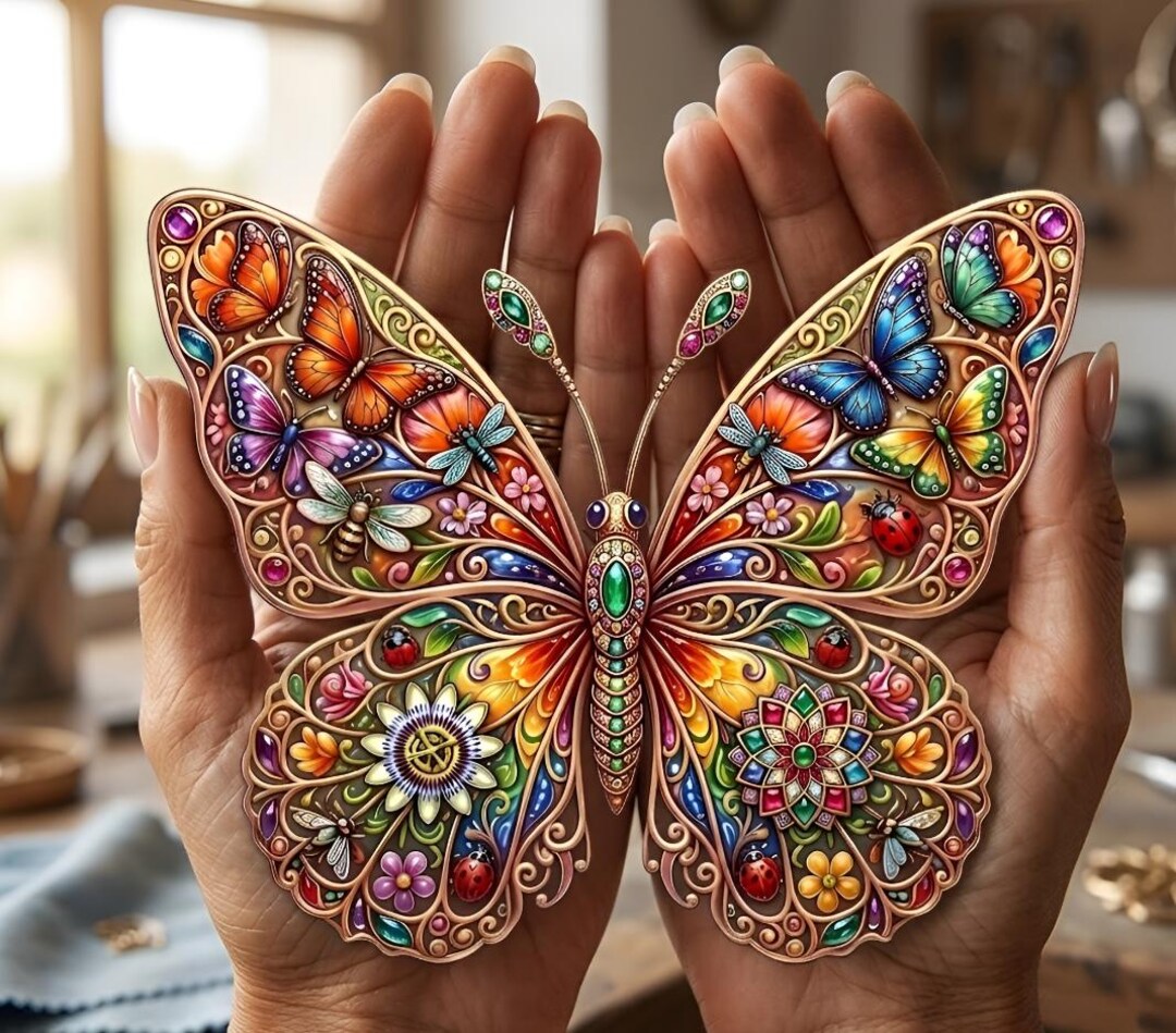 Colorful Butterfly Wall Art, Boho Garden Butterfly Decor, Vibrant ...
