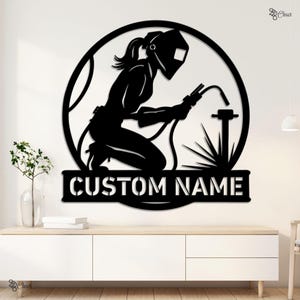 Plaque personnalisée en métal pour soudeuse, décoration pour soudeuse, cadeau pour soudeuse, soudage sur métal, plaque nominative pour soudeuse, cadeau pour papa, cadeau pour maman