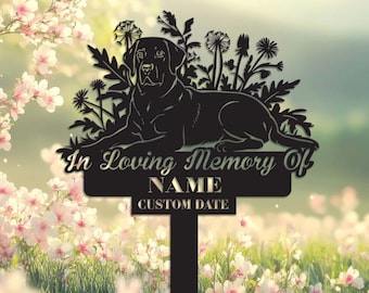 Personalized Dog Memorial Stake, Labrador Retriever Memorial, Pet Grave Marker, Pet Sympathy Sign, Remembrance Stake,Labrador Retriever Sign