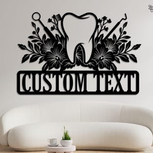 Personalized Dentist Metal Art, Dental Office Decor, Hygienist Gift,Custom Tooth Sign, Dentist Name Art, Dental clinic sign,Gift for dentist