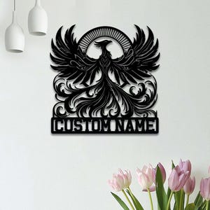Custom Phoenix Metal Sign, Fire Bird Decor, Phoenix Wall Hanging, Spiritual Bird Wall Art,Gift for Dad, Home Decor,Phoenix sign,Phoenix Gift