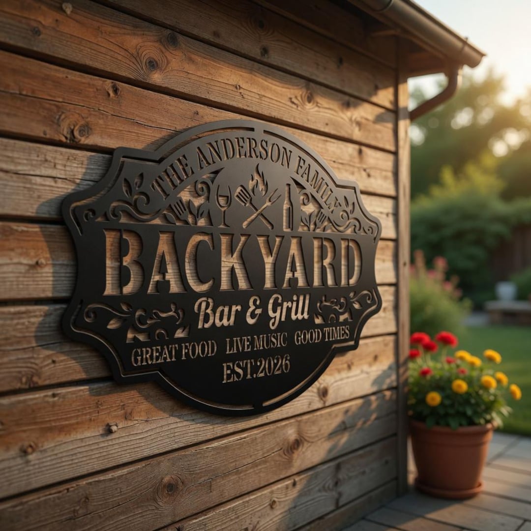 Master Sign Examples Personalized Grill Master Sign, Backyard Bar Metal Decor, Rustic BBQ ...