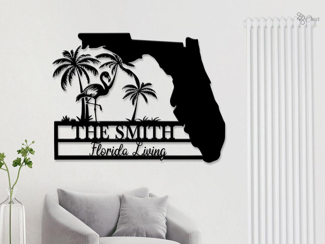 Custom Florida Sign; Metal Florida Sign; Florida Family Name Sign ...