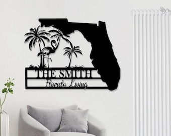 Custom Florida Sign; Metal Florida Sign; Florida Family Name Sign; Florida Gators Sign;Florida Beach Sign;Beach house Sign;Beach House Decor