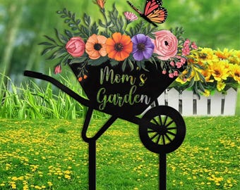 Personalisiertes Gartenschild mit Einsatz, Benutzerdefiniertes Gartennamenschild, Outdoor-Dekor, Gartenblumenschild, Metall-Yard-Schild, Garten-Dekor-Einweihungsparty-Geschenk