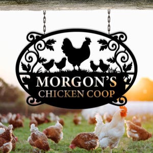 Custom Chicken Coop Metal Sign, Personalized Chicken Coop Sign Name, Chicken Metal, Farm House Decor, Hen Coop Sign, Farm Sign, Barn Decor