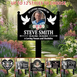 Personalized Memorial Garden Sign, Custom Photo & Name Outdoor Sign, Remembrance Plaque, Sympathy Gift, Memorial Photo Garden Sign, Dad Loss