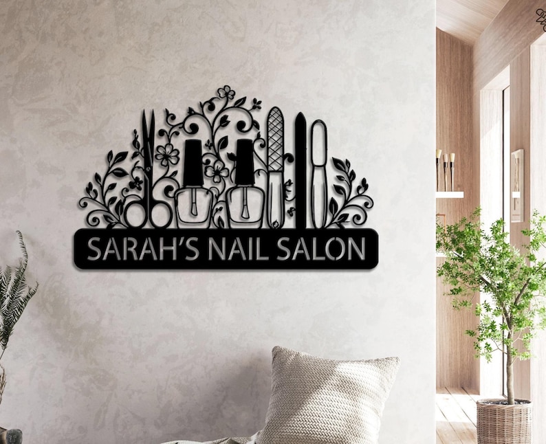 Nail Table Sign Custom Nail Salon Sign Wall, Personalized Beauty Spa Name, Beauty Salon ...
