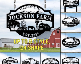 Custom Farm Sign Metal, Personalized Barn Name Sign, Farmhouse Metal, Gift for farm, Country home sign, Farm decor gift, Gift for farmer