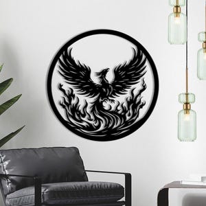 Phoenix Metal Sign Wall Art, Phoenix Wall Decoration, Phoenix Decor, Indoor decor, Home Decoration, Indoor Decor, Fire Bird Eagle, Home Art