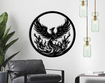 Phoenix Metal Sign Wall Art, Phoenix Wall Decoration, Phoenix Decor, Indoor decor, Home Decoration, Indoor Decor, Fire Bird Eagle, Home Art