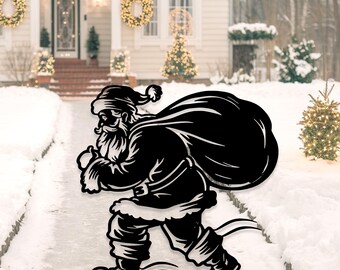 Kerstman tuinbord, gazon decoratie kerst, kerst tuin decor kerstman kunst buiten decor, vakantie tuin kunst, kerstcadeau