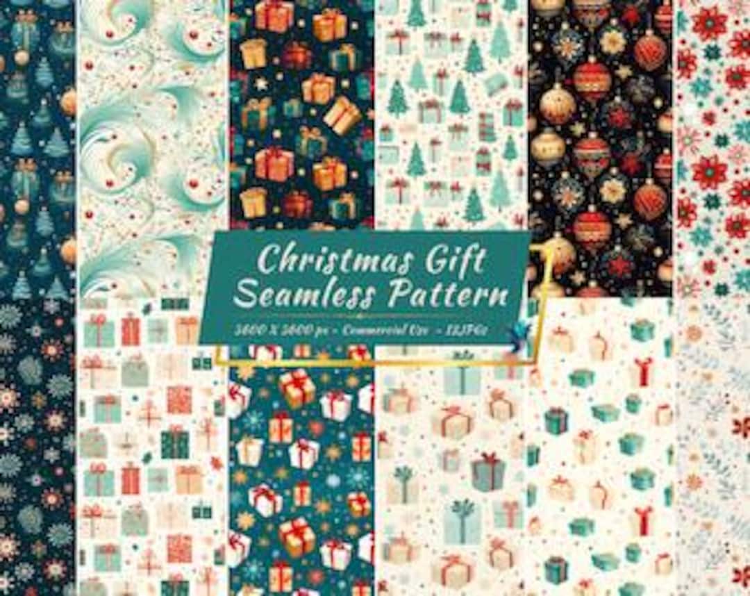 Wrapping Pattern Christmas Gift Wrap Seamless Pattern Digital Paper Pack | Nostalgic ...