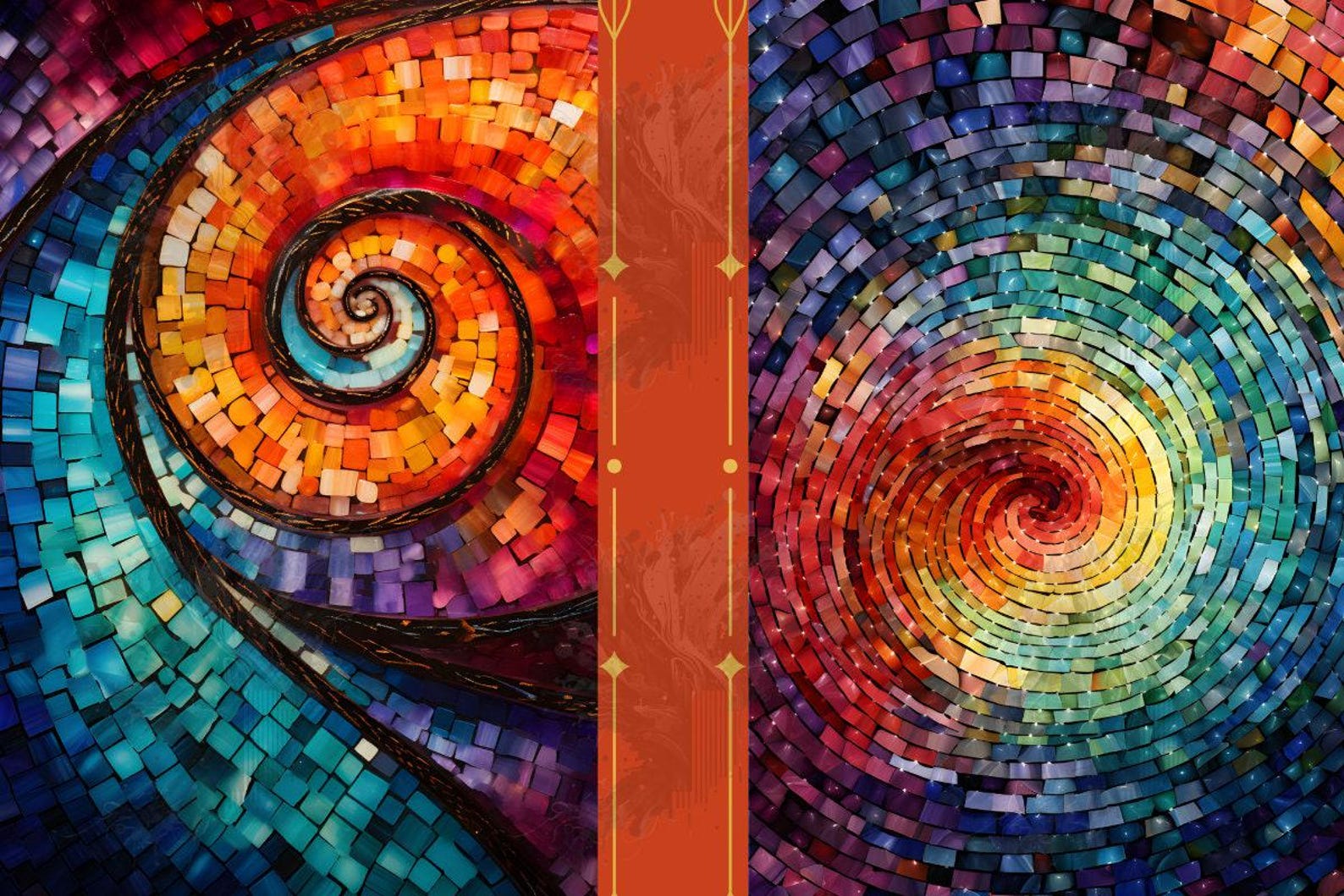 Swirl Mosaic Digital Paper Collection | Vibrant Colored Gemstone ...