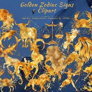Celestial Zodiac Signs PNG Clipart Collection | Golden Zodiac Star Maps