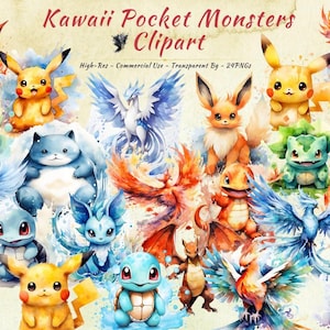 Kawaii Pocket Monsters Clipart Collection | Cute, Pretty Figures