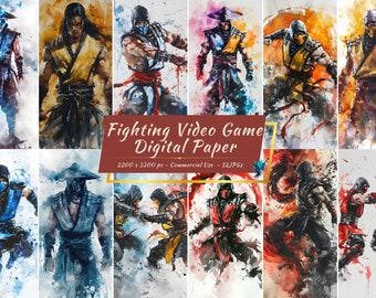 Fighting Legends Digital Paper Set | In Game Characters, Backgrounds