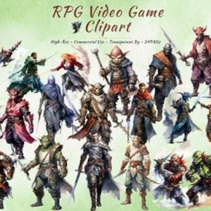 Raccolta di clipart di videogiochi di ruolo / Personaggi di razze diverse nei giochi di ruolo