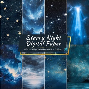 Digitaal papier sterrennacht | Bundel Galaxy-achtergrond | 12 JPG's | Kunst aan de hemelse hemel | Direct downloaden | Commercieel gebruik