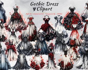 Gothic Dress PNG Clipart Collection | Floral, Fantasy, Victorian Fashion, Black Dresses