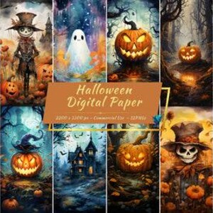 Halloween Digital Paper Pack | Spooky, Haunted and Stylish Designs