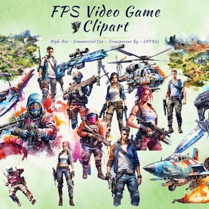 Raccolta di clipart PNG di videogiochi FPS / Personaggi, armi e veicoli di videogiochi