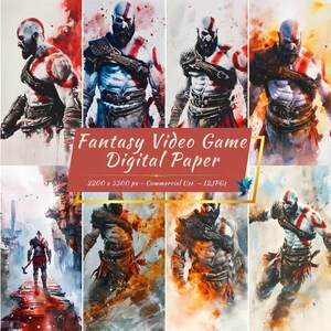 Collection de papiers numériques pour jeux vidéo épiques | Contexte du personnage pieux légendaire
