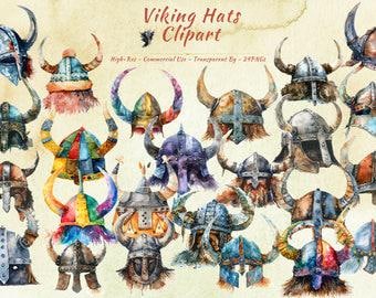 Viking Helmet Clipart Bundle, Norse Warrior Armor Medieval Battle Art (24 PNGs)