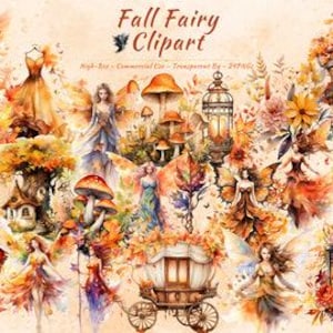 Herbst Fee PNG Sammlung | Fantasy Schmetterlinge, Pilze, Laternen und mehr