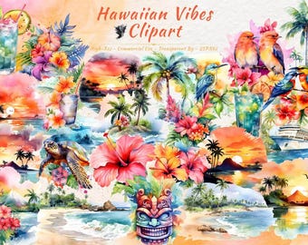 Hawaii PNG Clipart Collection | Tropical, Paradise, Summer, Hawaiian Clipart Bundle