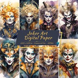 Joker Art Digital Paper Pack Collection | Chaotic Joker Backgrounds