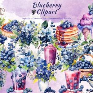 Blueberry PNG Collection | Summer, Fruit, Dessert, Jam Clipart Bundle