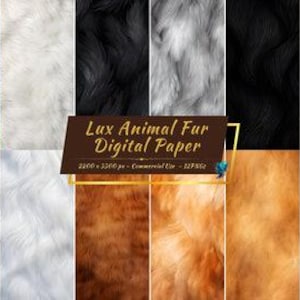 Luxus Tierfell Digital Paper Pack | Wolle Hintergründe