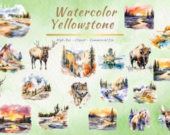 Yellowstone PNG Clipart Collection | National Park, Landscape, Western Clipart Bundle