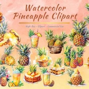 Ananas PNG Clipart Sammlung | Tropisch, Obst, Sommer, Essen Clipart Bundle