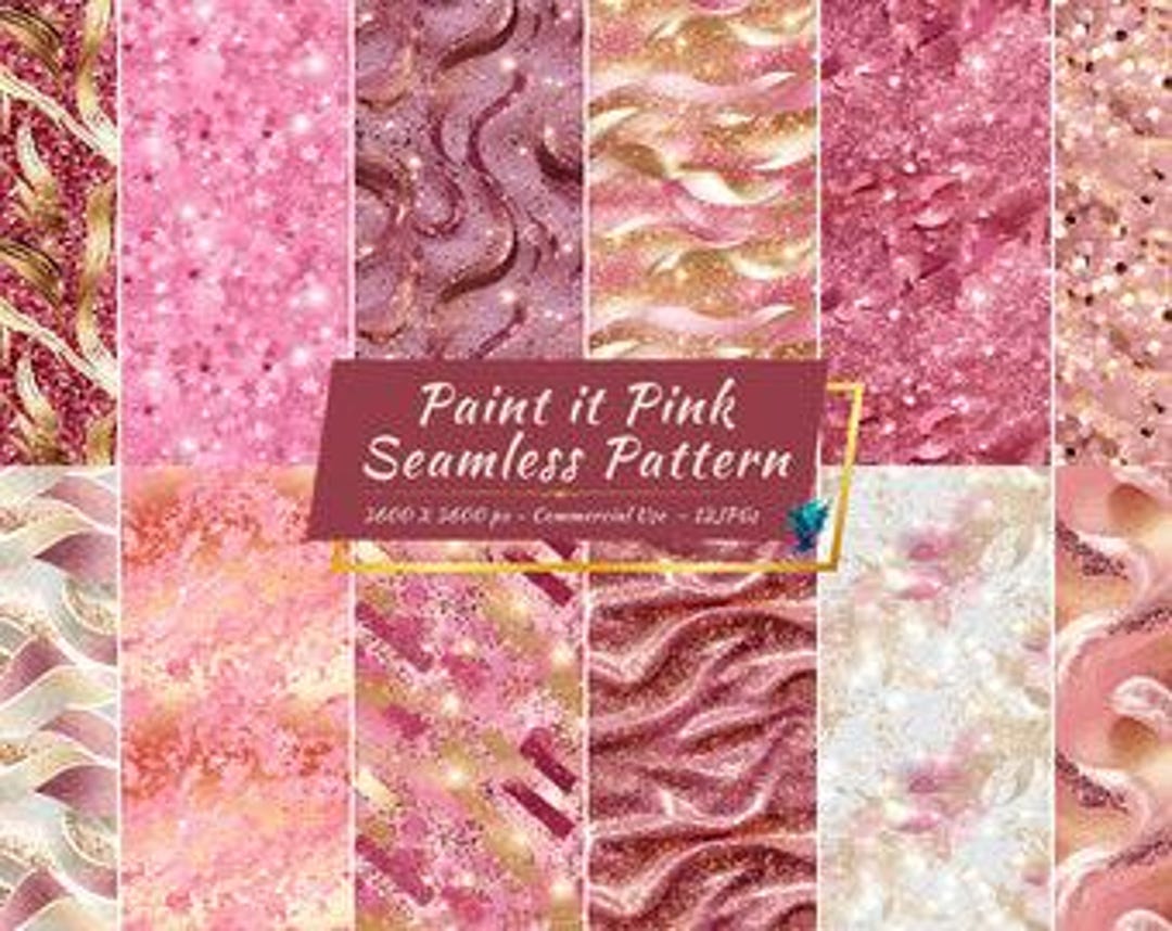 Pink Elegance Seamless Pattern Digital Paper Pack | Abstract Art ...
