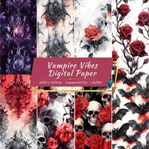 Vampire Vibes Digital Paper Pack | Elegantly Gothic and Victorian Backgrounds