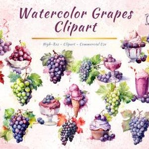 Raisin PNG Collection | Lot de cliparts fruits, été et raisins de cuve