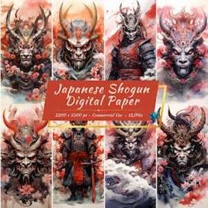 Japanese Shogun Digital Paper Collection | Japanese Military Leaders