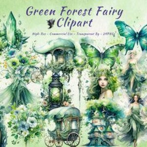 Grüne Fee PNG Sammlung | Mystisch, Magisch, Feenflügel, Prinzessin Clipart Bundle