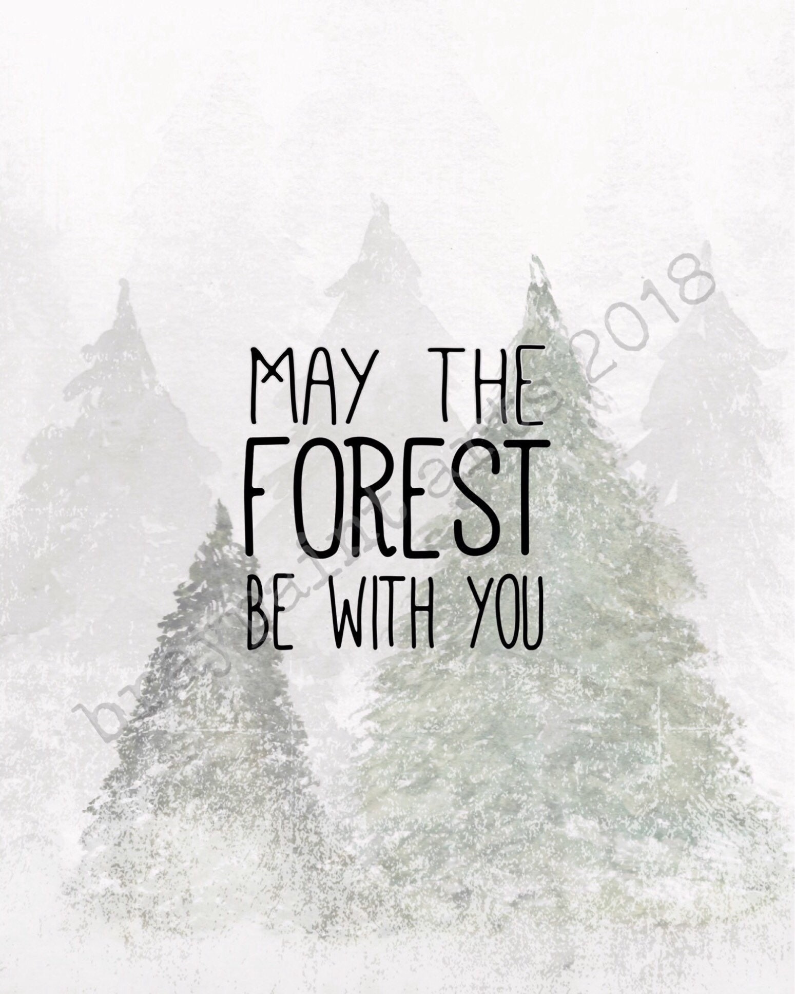May the Forest be with you Art Print of original watercolor | Etsy